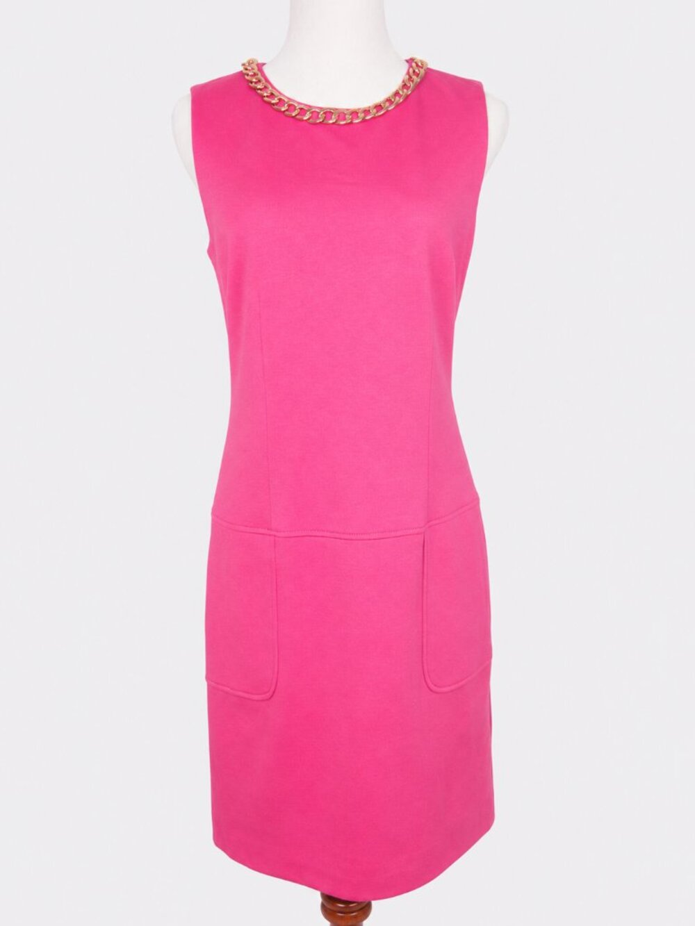 VGUC Laundry by Shelli Segal Pink Chain Neck Shift Dress Size 8